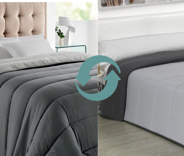 Nórdico 300gr. Microfibra Bicolor Gris Claro / Gris Oscuro