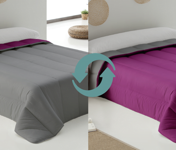 Nórdico 300gr. Microfibra Bicolor Gris Oscuro/Malva