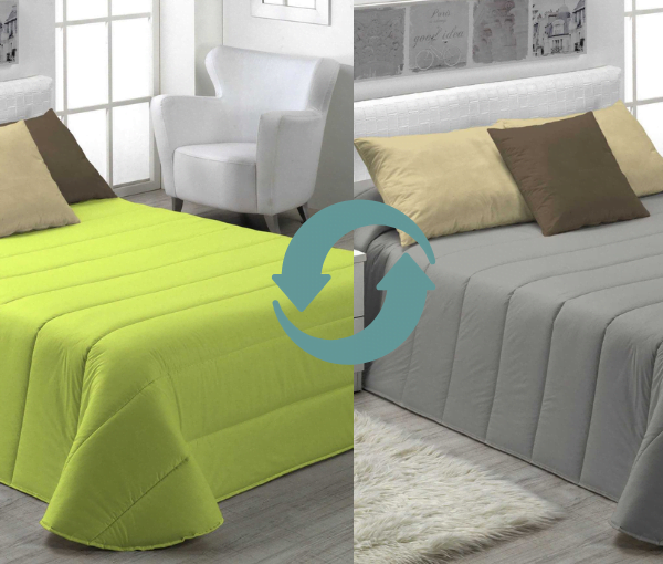 Nórdico 300gr. Microfibra Bicolor Gris  Oscuro/ Pistacho